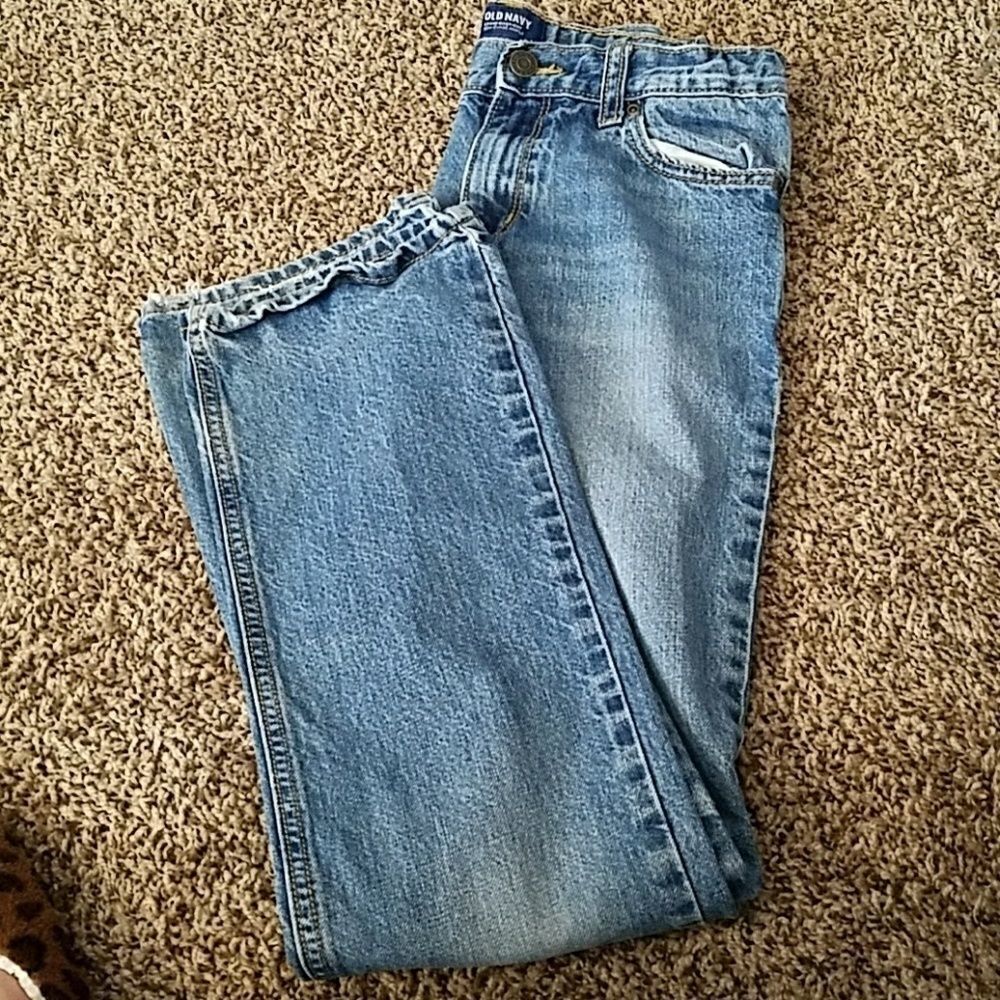 Old Navy Boys Blue Denim Jeans Adjustable Waist Size 14 Slim